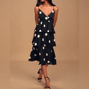 OPT Cava Ruffle Tiered  Midi Dress.